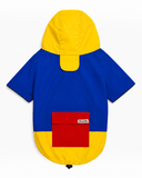 Pawsindia Dog Hooded 360° Raincoat - Navy Blue & Yellow