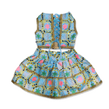 PawsIndia Traditional Desi Diva – Lehenga Choli Set For Dogs - Sky Blue| Ethnic Festive Wear