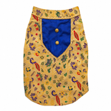 Pawsindia Traditional Paithani Design Kurta For Dogs - Navy Blue