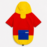 Pawsindia Dog Hooded 360° Raincoat - Red & Yellow
