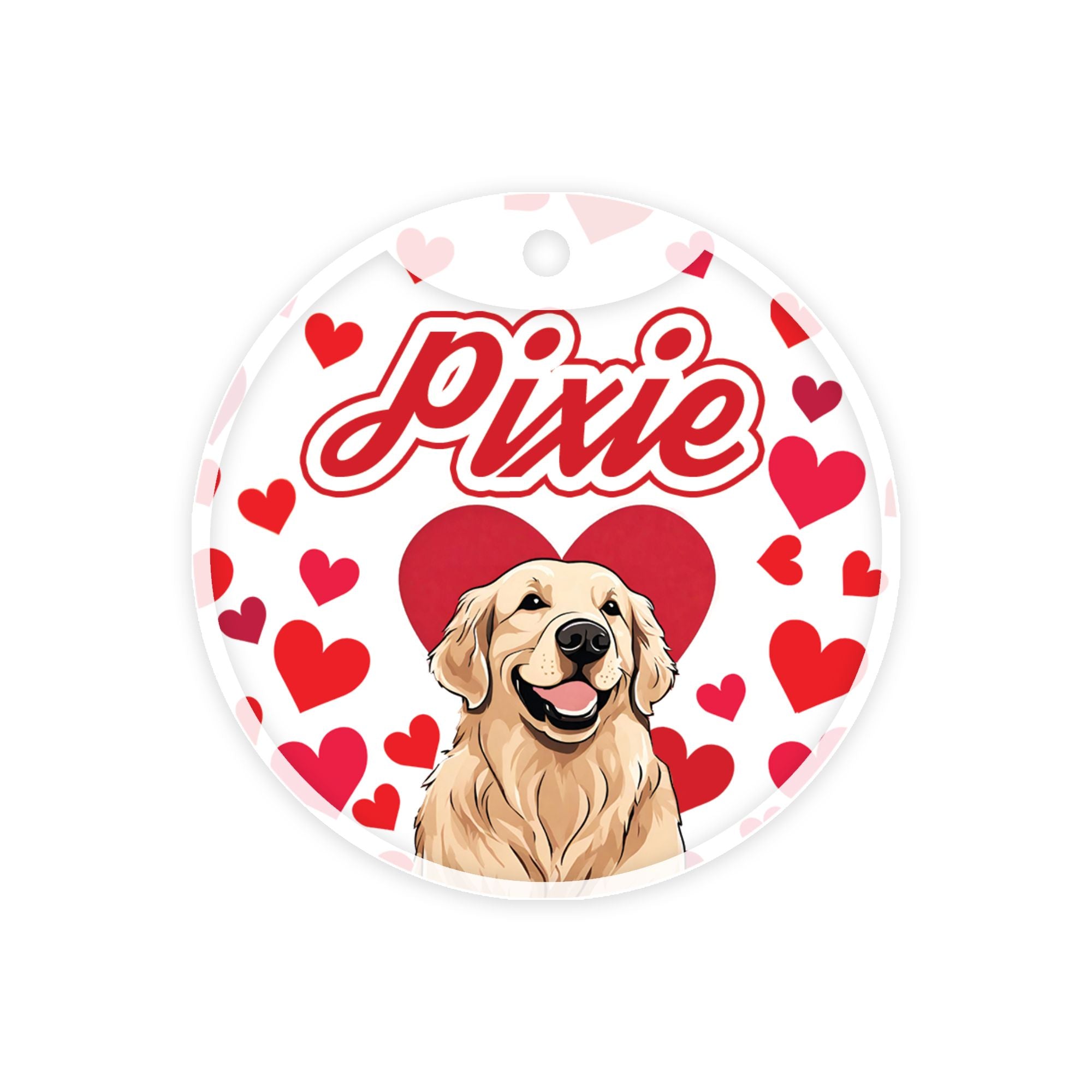 Customized Dog Id Tags - Golden Retriever ?> Love Edition