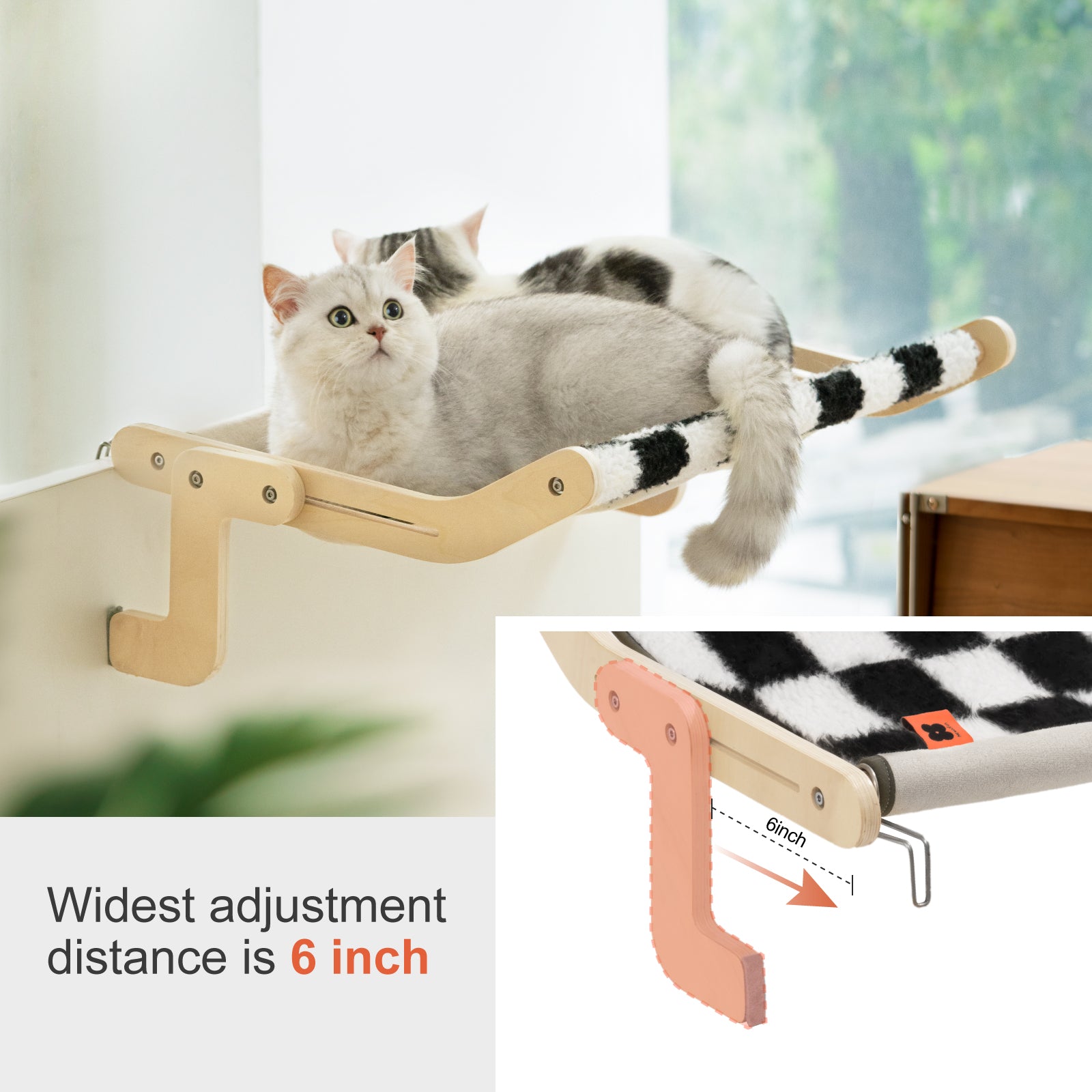 MewooFun Cat Hanging Bed PLUS Chessboard Style