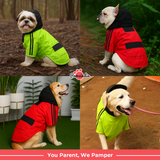 Pawsindia Dog Hooded Raincoat - Red & Black