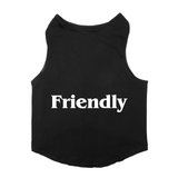 PawsIndia Sleeveless Printed Dog T-Shirt - Friendly