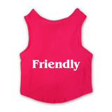 PawsIndia Sleeveless Printed Dog T-Shirt - Friendly