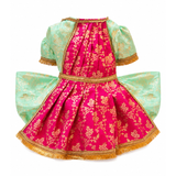 PawsIndia Traditional Heavy Brocade Zari Saree for Cats – Ice Blue & Pink