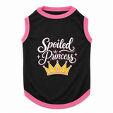 PawsIndia Contrast Ribbed T-shirt For Pets – Spoiled Princess | With Pink Rib