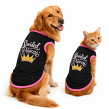 PawsIndia Contrast Ribbed T-shirt For Pets – Spoiled Princess | With Pink Rib
