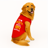 PawsIndia Signature Twinning Set – Parent & Pup - Tera Baap & Tu Janta Nahi Mera Baap Kaun Hain - Red