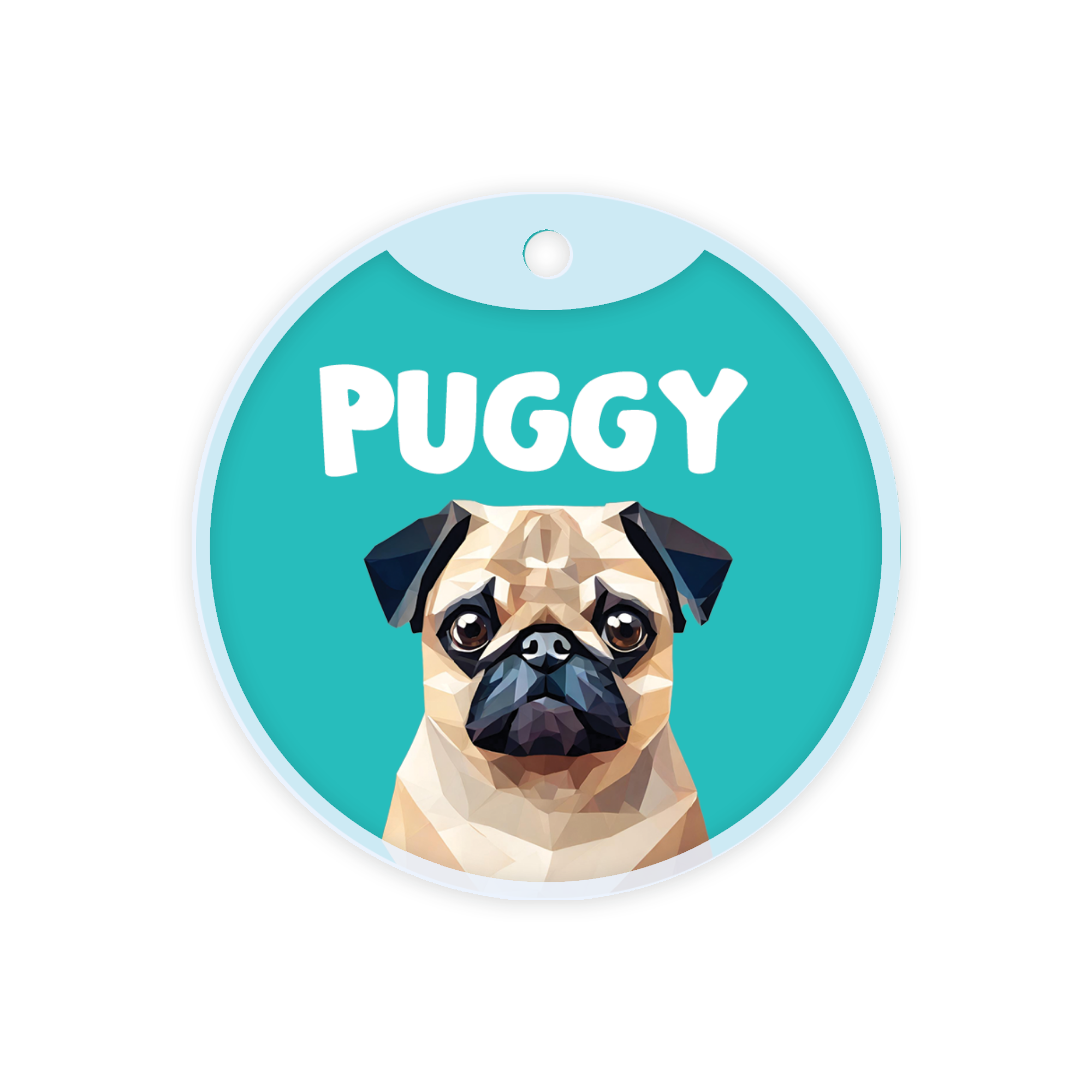 Customized Dog Id Tag - Pug