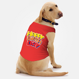 PawsIndia Sleeveless Printed Dog T-Shirt - Happy Birthday