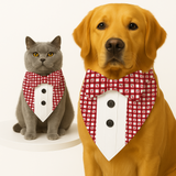 PawsIndia Berrys Pattern Tuxedo Bandana With Matching Bow For Pets