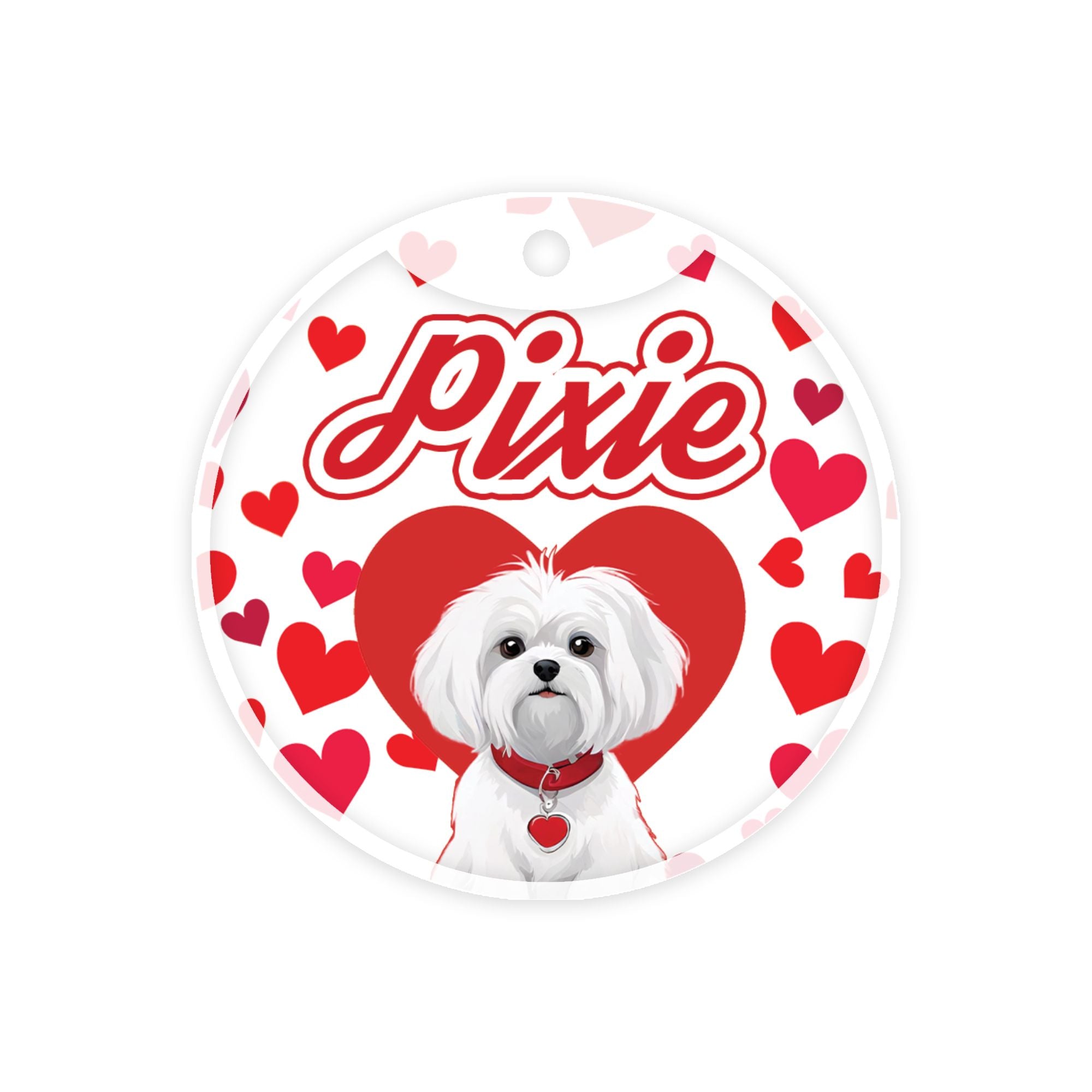 Customized Dog Id Tags - Maltese ?> Love Edition