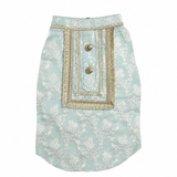 Pawsindia Traditional  Royal Zari Kurta For Cats - Ice Blue