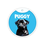 Customized Dog Id Tag - Pug (Black)