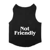 PawsIndia Sleeveless Printed Cat T-Shirt - Not Friendly