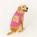 PawsIndia Ribbed Sleeves Printed Dog T-Shirt - Lucky Little Dude