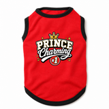 PawsIndia Contrast Ribbed T-shirt For Pets – Prince Charming| With Black Rib