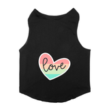 PawsIndia Sleeveless Printed Cat T-Shirt - Love