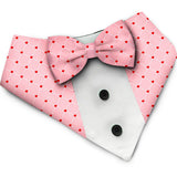 PawsIndia Valentines Edition Checks With Hearts Printed Tuxedo For Pets