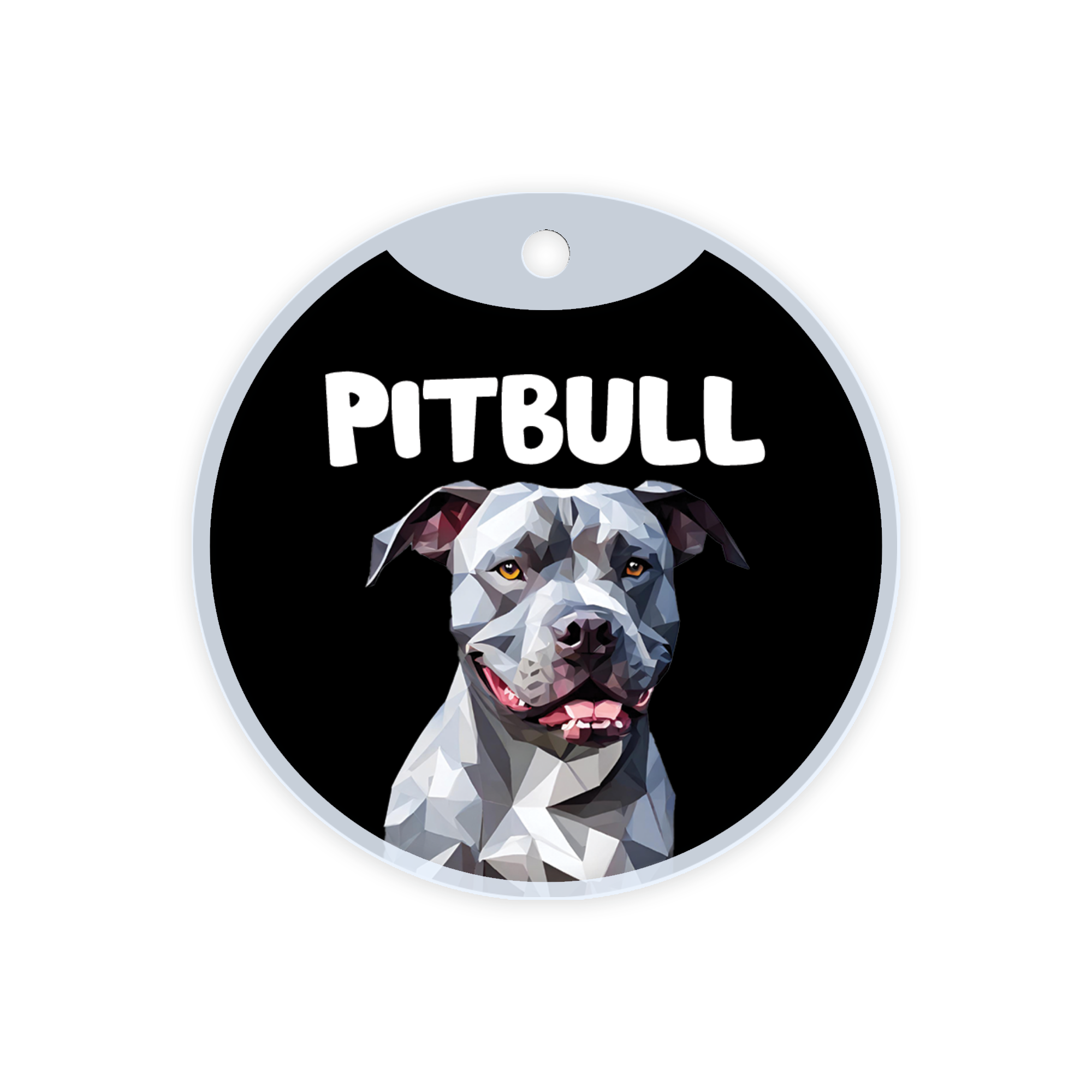 Customized Dog Id Tags - Pitbull (White)
