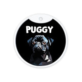 Customized Dog Id Tag - Pug (Black)