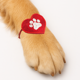 Pawsindia X A Little Extra - Paw Heart Handmade Beaded Rakhi - Red
