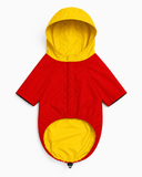 Pawsindia Dog Hooded 360° Raincoat - Red & Yellow