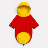 Pawsindia Dog Hooded 360° Raincoat - Red & Yellow