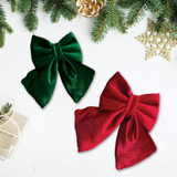 Pawsindia Velvet Christmas Bow Tie - Green