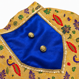 Pawsindia Traditional Paithani Design Kurta For Cats - Navy Blue