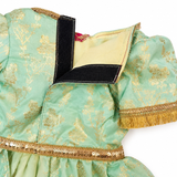 PawsIndia Traditional Heavy Brocade Zari Saree for Dogs – Ice Blue & Pink