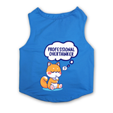 PawsIndia Sleeveless Printed Dog T-Shirt - Professional Overthinker