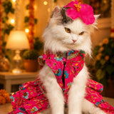 PawsIndia Traditional Marigold Yellow Princess Dress for Cats - Limited Edition