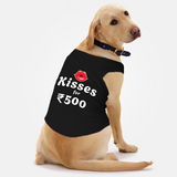 PawsIndia Sleeveless Printed Dog T-Shirt - Kisses For 500