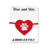 Pawsindia X A Little Extra - Paw Heart Handmade Beaded Rakhi - Red