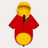 Pawsindia Dog Hooded 360° Raincoat - Red & Yellow