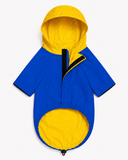 Pawsindia Dog Hooded 360° Raincoat - Navy Blue & Yellow