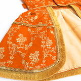 PawsIndia Traditional Royal Zari Dress For Cats - Orange