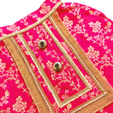 Pawsindia Traditional  Royal Zari Kurta For Cats - Pink