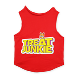PawsIndia Sleeveless Printed Dog T-Shirt - Treat Junkie