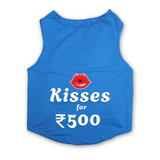 PawsIndia Sleeveless Printed Cat T-Shirt - Kisses For 500