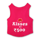 PawsIndia Sleeveless Printed Cat T-Shirt - Kisses For 500