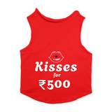 PawsIndia Sleeveless Printed Cat T-Shirt - Kisses For 500