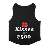 PawsIndia Sleeveless Printed Cat T-Shirt - Kisses For 500