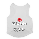 PawsIndia Sleeveless Printed Cat T-Shirt - Kisses For 500