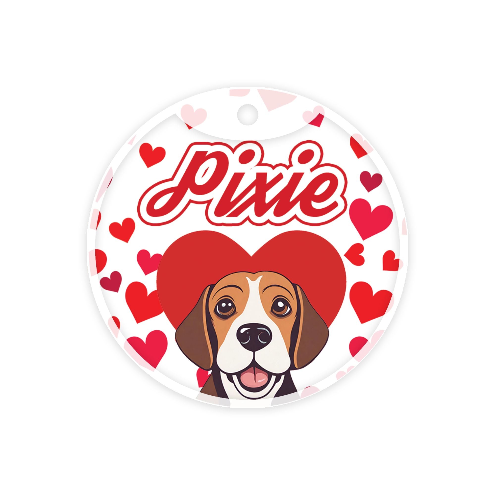 Customized Dog Id Tags - Beagle -  ?> Love Edition