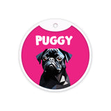 Customized Dog Id Tag - Pug (Black)