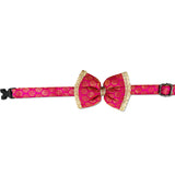 Pawsindia Traditional Royal Brocade Bow Tie - Pink