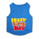 PawsIndia Sleeveless Printed Cat T-Shirt - Happy Birthday
